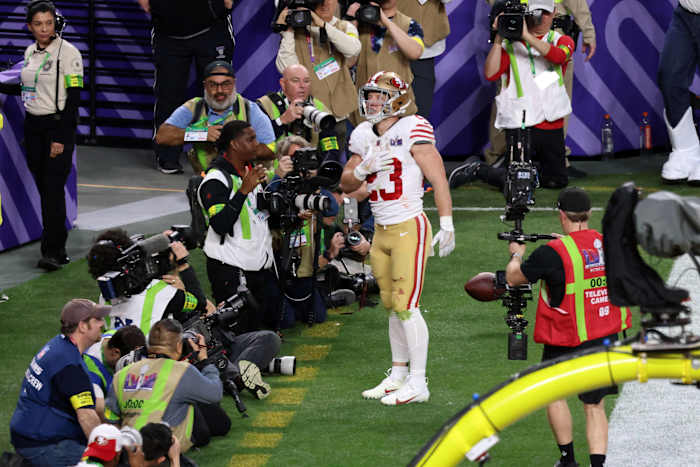 San Francisco 49ers marca el primer touchdown del Super Bowl LVIII